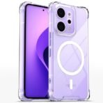 Pikkme Back Cover for Oppo Reno 14 Pro 5G Mag-Safe Shockproof PC + TPU Protective Case Magnetic Support Bumper Case (Transparent Mag-Safe)