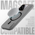 Mr. Case Back Cover for Xiaomi 15 5G Sleek Frosted Translucent Back Only Compatible with Wireless Magnetic Accessories | Anti-Scratch Shockproof Phone Case - Black