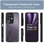Amazon basics TPU+PC Back Cover for Vivo T4X 5G / Iqoo Z10X 5G | Shockproof Sleek Hybrid Armor Bumper Case (Black) - Image 2