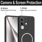 amazon basics Back Cover for Vivo Y31 Pro 5G | Ultra Slim Soft Rubberised Case | Magsafe Logo Printed (Not Magsafe Compatible) | Camera Protection - Black - Image 3