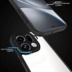 RIGGEAR Shockproof Sleek Hybrid Armor Back Cover Case for Oppo Find X9 Pro 5G (Clear PC + Black TPU Bumper) - Image 3