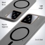 Mr. Case Back Cover for Xiaomi 15 5G Sleek Frosted Translucent Back Only Compatible with Wireless Magnetic Accessories | Anti-Scratch Shockproof Phone Case - Black - Image 3