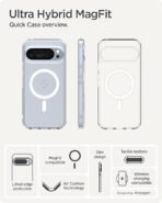 Spigen Ultra Hybrid MagFit for Google Pixel 10 Pro Case, Transparent Pixel 10 Back Cover (2025) - TPU+Poly Carbonate｜Clear White - Image 3