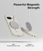 Ringke Fusion Magnetic Compatible with Google Pixel 9a Case Cover [Strong Magnet] Transparent Hard Back Shockproof Soft TPU Bumer Pixel 9a Back Cover - Magnetic Clear - Image 3