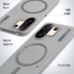 Mr. Case Back Cover for Vivo T4 Pro 5G Sleek Frosted Translucent Back Only Compatible with Wireless Magnetic Accessories | Anti-Scratch Shockproof Phone Case - Grey - Image 3