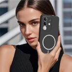 amazon basics Back Cover for Vivo Y31 Pro 5G | Ultra Slim Soft Rubberised Case | Magsafe Logo Printed (Not Magsafe Compatible) | Camera Protection - Black - Image 4