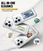 WOW IMAGINE Transparent Back Cover Case for Redmi Note 14 SE 5G | Redmi Note 14 5G Flexible Built-in Slim Card Pockets Wallet | 360° Camera Protection TPU | Soft Silicone Mobile Cover - Transparent - Image 3