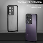 Amazon basics TPU+PC Back Cover for Vivo T4X 5G / Iqoo Z10X 5G | Shockproof Sleek Hybrid Armor Bumper Case (Black) - Image 3