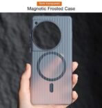 Click to see full view Kapa Matte Magnetic Wave Grip Back Cover for OnePlus 12 | [MagSafe Compatible] Wireless Charging, Slim, Metal Buttons Frosted Back Case (Grey) - Image 6