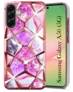 For Samsung Galaxy A56 Back Cover Case (Dual Design Glitter Sparkle and Detachable Diamond Print Case | Soft and Flexible)