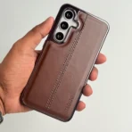 Samsung Galaxy S Series Middle Stitch PU Leather Side Chrome Case Cover - Image 5