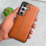 Samsung Galaxy S Series Middle Stitch PU Leather Side Chrome Case Cover - Image 6