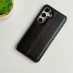 Samsung Galaxy S Series Middle Stitch PU Leather Side Chrome Case Cover - Image 2