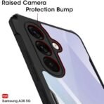 TheGiftKart Shockproof Crystal Clear Back Cover Case for Samsung Galaxy A36 5G | 360 Degree Protection | Protective Design | Transparent Back Cover Case for Samsung A36 5G (PC & TPU, Black Bumper) - Image 4