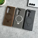 Samsung Galaxy Z Fold 7 Premium carbon Fiber Texture MagSafe Magnetic Stand Case Cover