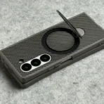 Samsung Galaxy Z Fold 7 Premium carbon Fiber Texture MagSafe Magnetic Stand Case Cover - Image 4