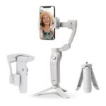 DIGITEK® (DSG-007F) 3-Axis Gray Smartphone Gimbal - Wide Angle Handheld Vlogging Stabilizer - 4 Creative Operation Modes for Android & iOS - Seamless Videography