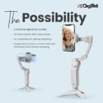 DIGITEK® (DSG-007F) 3-Axis Gray Smartphone Gimbal - Wide Angle Handheld Vlogging Stabilizer - 4 Creative Operation Modes for Android & iOS - Seamless Videography - Image 4