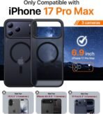 iPhone 17 Pro Max Case | Frosted Translucent Hard Back Cover Compatible with Mag-Safe