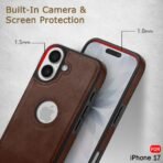 TheGiftKart Genuine Leather Finish Back Cover Case for iPhone 17 | Shockproof Design | Raised Edges for Camera & Screen Protection | Stunning Minimalist Design Back Case Cover for iPhone 17 (Brown) - Image 5