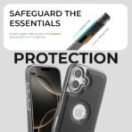 Leather Back Case - Compatible with iPhone 17 - Luxury Bumper Case - Flexible Vegan Leather - Electroplated Sides & Logocut - Full Camera Protetection & Raised Edges - (Black) - Image 2