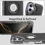 Leather Back Case - Compatible with iPhone 17 - Luxury Bumper Case - Flexible Vegan Leather - Electroplated Sides & Logocut - Full Camera Protetection & Raised Edges - (Black) - Image 4