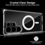 Sounce Samsung Galaxy S25 Ultra Case, Compatible with MagSafe, Magnetic Case for Samsung Galaxy S25 Ultra, Military-Grade Protection, TPU, Classic Hybrid Case (HaloLock), Clear - Image 4