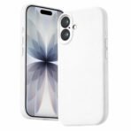 Compatible for iPhone 17 Case, Classic Liquid Silicone Mobile Phone Case,Integrated Camera Control Button,Anti-Scratch Soft Microfiber Lining, White