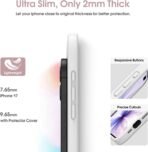 Compatible for iPhone 17 Case, Classic Liquid Silicone Mobile Phone Case,Integrated Camera Control Button,Anti-Scratch Soft Microfiber Lining, White - Image 3