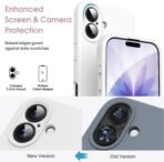 Compatible for iPhone 17 Case, Classic Liquid Silicone Mobile Phone Case,Integrated Camera Control Button,Anti-Scratch Soft Microfiber Lining, White - Image 5