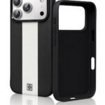 DIZORO Leather Case for iPhone 17 Pro, Men Women Luxury Elegant Slim Business PU Cover Soft Non-Slip Grip Shockproof Anti-Scratch Protective Back Cover Black White