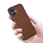 Tux Leather Back Cover for Apple iPhone 17 | Slim Shockproof Camera Protection Bumper Case (Brown)
