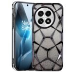 OnePlus 13R 5G Luxury Electroplated 3D Cube Diamond Bling Shiny Shockproof Stylish Design Slim Protective Back Cover for Girls & Women(Black)