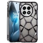 OnePlus 13R 5G Luxury Electroplated 3D Cube Diamond Bling Shiny Shockproof Stylish Design Slim Protective Back Cover for Girls & Women(Black)