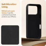 DIZORO Leather Case for iPhone 17 Pro, Men Women Luxury Elegant Slim Business PU Cover Soft Non-Slip Grip Shockproof Anti-Scratch Protective Back Cover Black White - Image 3