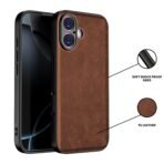 Tux Leather Back Cover for Apple iPhone 17 | Slim Shockproof Camera Protection Bumper Case (Brown) - Image 3