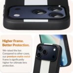 DIZORO Leather Case for iPhone 17 Pro, Men Women Luxury Elegant Slim Business PU Cover Soft Non-Slip Grip Shockproof Anti-Scratch Protective Back Cover Black White - Image 4