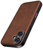 Tux Leather Back Cover for Apple iPhone 17 | Slim Shockproof Camera Protection Bumper Case (Brown) - Image 5