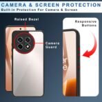 OnePlus 13R (5G) Backcover Case | Camera Protection Bump Shockproof Edge | Ultra Hybrid Transparent Acrylic Clear TPU+PC Hard Backcase Cover (Black) - Image 4