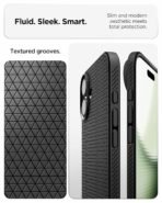 Spigen Liquid Air Back Cover Case Compatible with iPhone 17 (TPU | Matte Black) - Image 3