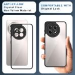 OnePlus 13R (5G) Backcover Case | Camera Protection Bump Shockproof Edge | Ultra Hybrid Transparent Acrylic Clear TPU+PC Hard Backcase Cover (Black) - Image 5