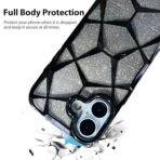 Glitter Back Cover Case Compatible with iPhone 17, Luxury Electroplated 3D Cube, Diamond Bling Shiny Soft TPU Clear Shockproof Women Girls Protective Phone Cover (Black) - Image 4