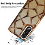VONZEE Gradient Glitter Case for One Plus Nord 5, Luxury Electroplated 3D Cube, Diamond Bling Shiny Soft TPU Clear Shockproof Women Girls Protective Oneplus Nord 5 Phone Cover (Gold) - Image 3