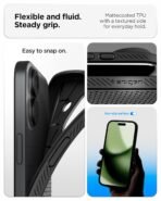 Spigen Liquid Air Back Cover Case Compatible with iPhone 17 (TPU | Matte Black) - Image 4