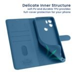 for Samsung A16 5G / Samsung F16 5G / Samsun M16 Luxury Handmade Leather Magnetic Flip Folio Case | Card Holder & Kickstand | Slim Protective Cover | Unisex - Blue - Image 3