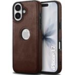 TheGiftKart Genuine Leather Finish Back Cover Case for iPhone 17 | Shockproof Design | Raised Edges for Camera & Screen Protection | Stunning Minimalist Design Back Case Cover for iPhone 17 (Brown)