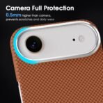 iPhone Air Case Compatible with MagSafe, Extra Slim Carbon Fiber Pattern Design Phone Cover,Minimalist Ultra-Thin Matte Anti-Scratch Shockproof Magnetic 17 Air Case,Orange - Image 2