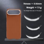 iPhone Air Case Compatible with MagSafe, Extra Slim Carbon Fiber Pattern Design Phone Cover,Minimalist Ultra-Thin Matte Anti-Scratch Shockproof Magnetic 17 Air Case,Orange - Image 5