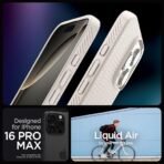 Spigen Liquid Air Back Cover Case Compatible with iPhone 16 Pro Max (TPU | Natural Titanium) - Image 3