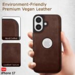 TheGiftKart Genuine Leather Finish Back Cover Case for iPhone 17 | Shockproof Design | Raised Edges for Camera & Screen Protection | Stunning Minimalist Design Back Case Cover for iPhone 17 (Brown) - Image 3